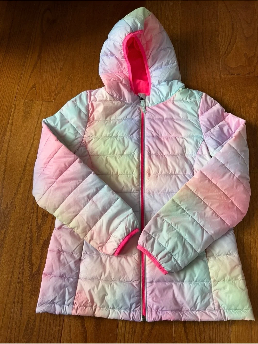 Kids Lightweight Packable Puffer Jacket in Pink Ombré Girls 14-16